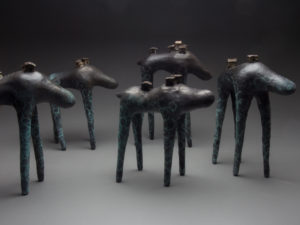Walkers, 2016, Cast Bronze, each about 8" tall, 